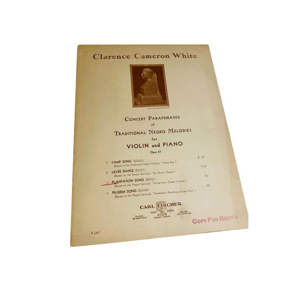 Vint. Clarence Cameron White Sheet Music Violin Piano Traditional Negro Melodies